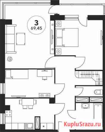 2-комнатная квартира, 69.3 м², 14/23 эт. на продажу в Ростове-на-Дону Ростов-на-Дону