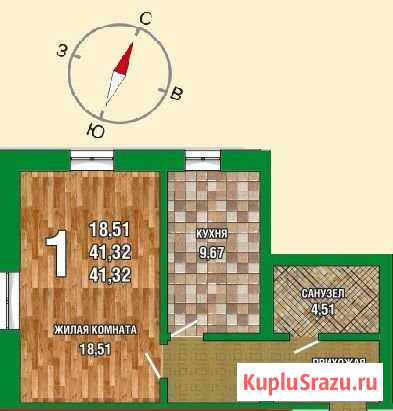 1-комнатная квартира, 42 м², 14/14 эт. на продажу в Тамбове Тамбов - изображение 1