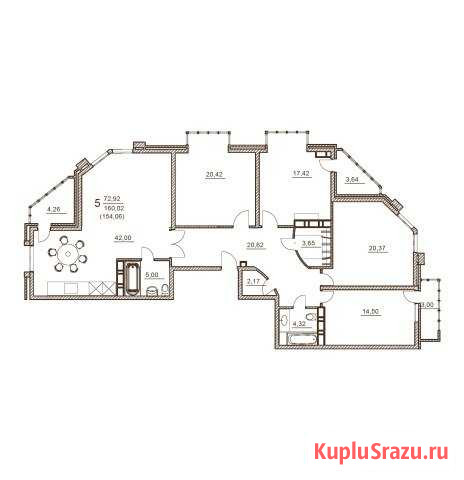 5-комнатная квартира, 154 м², 14/25 эт. на продажу в Краснодаре Краснодар - изображение 2