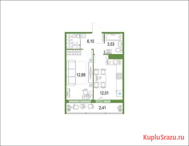 1-комнатная квартира, 36.9 м², 18/22 эт. на продажу в Кудрово Кудрово - изображение 1