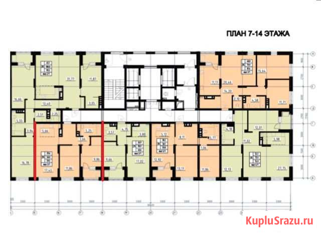 3-комнатная квартира, 59.5 м², 13/14 эт. на продажу в Красноярске Красноярск - изображение 2