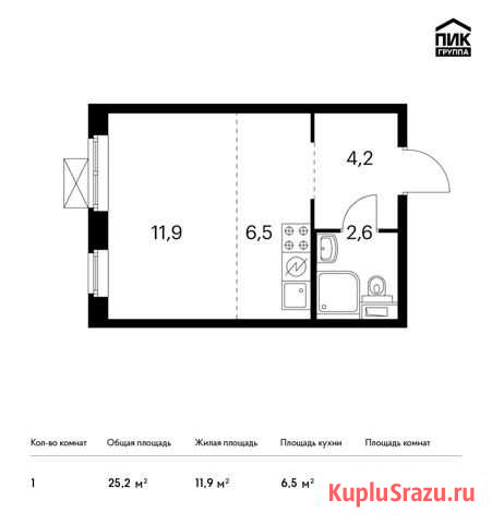 Квартира-студия, 25.2 м², 15/15 эт. на продажу в Котельниках Котельники - изображение 2