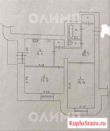 2-комнатная квартира, 54.6 м², 4/12 эт. на продажу в Вологде Вологда