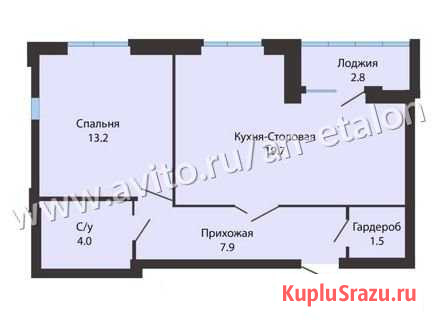 1-комнатная квартира, 49.1 м², 2/16 эт. на продажу в Ставрополе Ставрополь - изображение 1