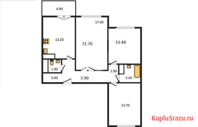 3-комнатная квартира, 72.7 м², 3/25 эт. на продажу в Воронеже Воронеж - изображение 2