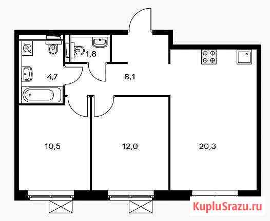 2-комнатная квартира, 57.4 м², 23/25 эт. на продажу в Мытищах Мытищи