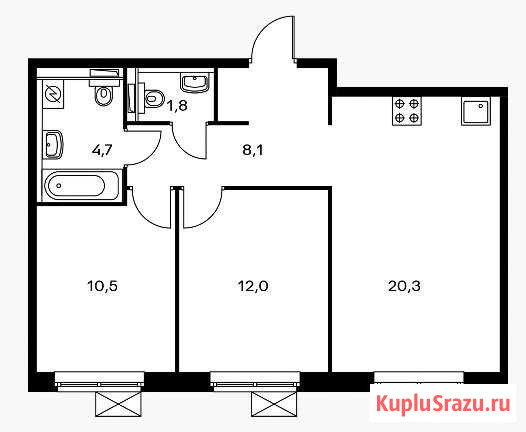 2-комнатная квартира, 57.4 м², 23/25 эт. на продажу в Мытищах Мытищи - изображение 1
