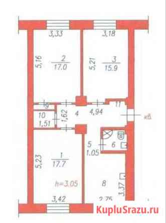 3-комнатная квартира, 75 м², 1/4 эт. на продажу в Новокузнецке Новокузнецк