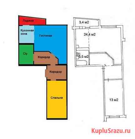 2-комнатная квартира, 54.1 м², 4/9 эт. на продажу в Ленинске-Кузнецком Ленинск-Кузнецкий