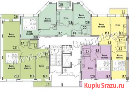 3-комнатная квартира, 77.6 м², 5/11 эт. на продажу в Чебоксарах Чебоксары - изображение 2