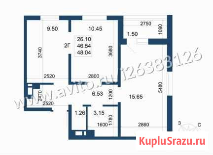 2-комнатная квартира, 48.5 м², 3/17 эт. на продажу в Казани Казань - изображение 3