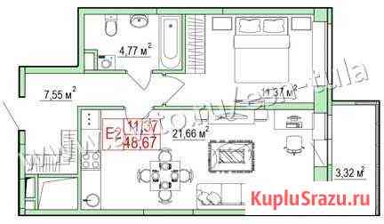 2-комнатная квартира, 48.7 м², 2/22 эт. на продажу в Туле Тула