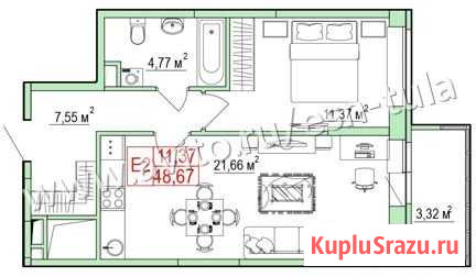 2-комнатная квартира, 48.7 м², 2/22 эт. на продажу в Туле Тула - изображение 3