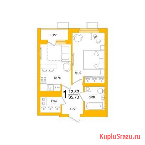 1-комнатная квартира, 35.7 м², 14/23 эт. на продажу в Уфе Уфа - изображение 2