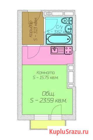 Квартира-студия, 23.6 м², 18/25 эт. на продажу в Ростове-на-Дону Ростов-на-Дону - изображение 1