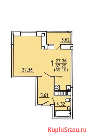 1-комнатная квартира, 39.1 м², 3/10 эт. на продажу в Брянске Брянск - изображение 3