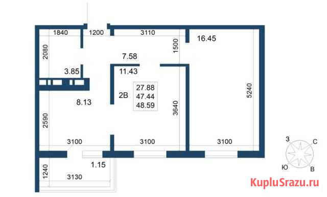 2-комнатная квартира, 49 м², 5/17 эт. на продажу в Казани Казань - изображение 2