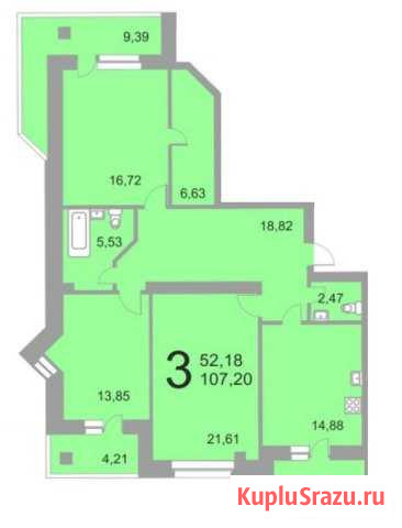 3-комнатная квартира, 107 м², 1/16 эт. на продажу в Перми Пермь - изображение 1