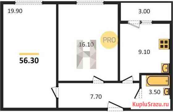 2-комнатная квартира, 56.3 м², 2/9 эт. на продажу в Самаре Самара