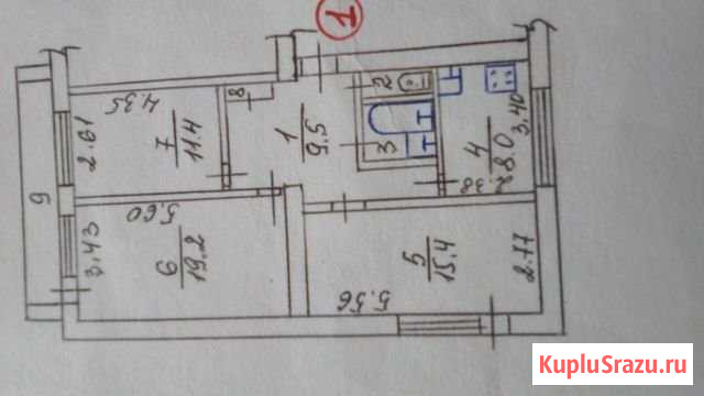 3-комнатная квартира, 71.3 м², 1/5 эт. на продажу в Симферополе Симферополь - изображение 1