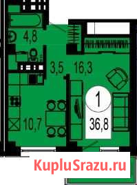 1-комнатная квартира, 36.8 м², 17/25 эт. на продажу в Красноярске Красноярск - изображение 1