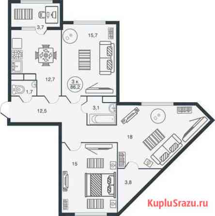 3-комнатная квартира, 86.2 м², 6/16 эт. на продажу в Твери Тверь