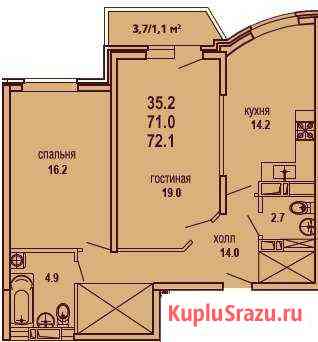 2-комнатная квартира, 70 м², 10/16 эт. на продажу в Краснодаре Краснодар