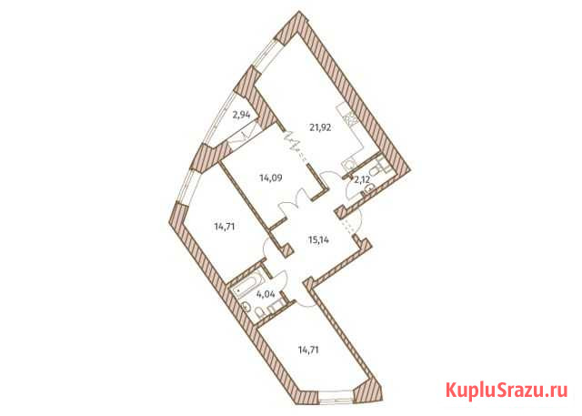 3-комнатная квартира, 88.2 м², 27/27 эт. на продажу в Кудрово Кудрово - изображение 2