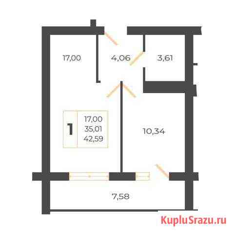 1-комнатная квартира, 43 м², 1/3 эт. на продажу в Смоленске Смоленск