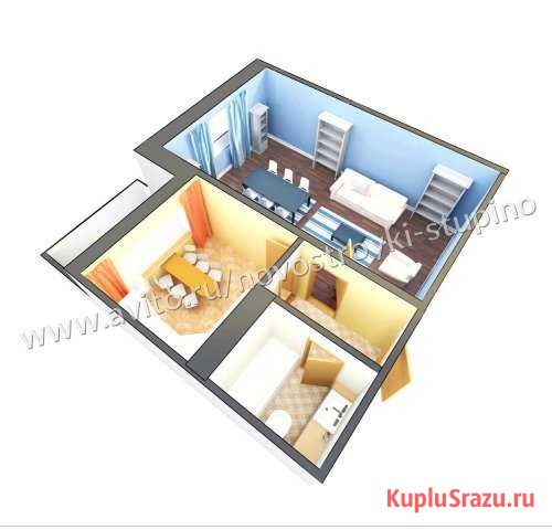 1-комнатная квартира, 43.4 м², 7/14 эт. на продажу в Ступино Ступино - изображение 2