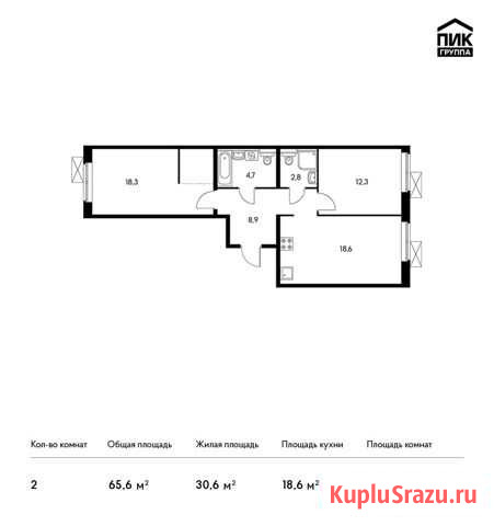 2-комнатная квартира, 65.6 м², 8/15 эт. на продажу в Балашихе Балашиха - изображение 2
