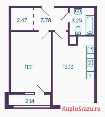 1-комнатная квартира, 34.8 м², 1/8 эт. на продажу в Видном Видное