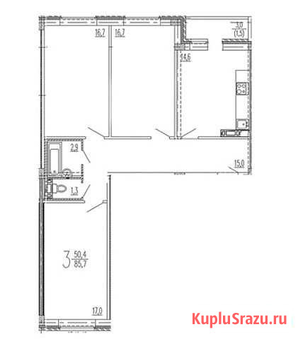 3-комнатная квартира, 85.7 м², 3/10 эт. на продажу в Пензе Пенза - изображение 2