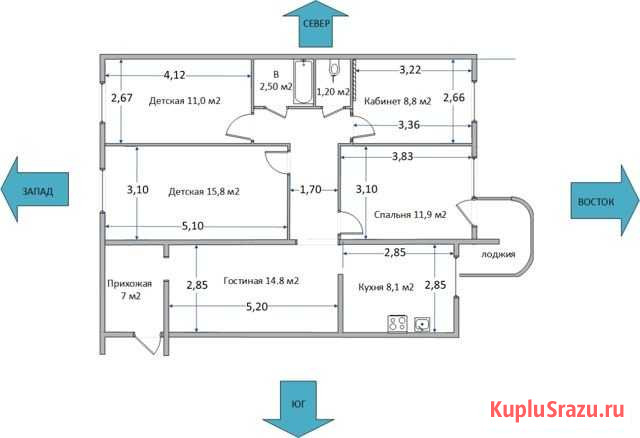 4-комнатная квартира, 87 м², 10/12 эт. на продажу в Екатеринбурге Екатеринбург - изображение 2