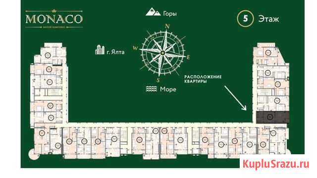 1-комнатная квартира, 51.3 м², 5/9 эт. на продажу в Ялте Ялта - изображение 3