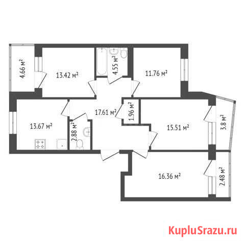 4-комнатная квартира, 101 м², 8/14 эт. на продажу в Красноярске Красноярск - изображение 2