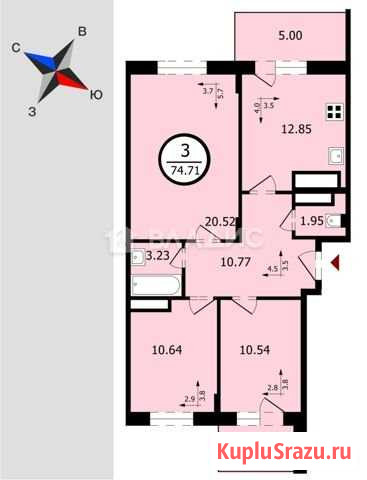 3-комнатная квартира, 74.7 м², 5/17 эт. на продажу во Владимире Владимир - изображение 1