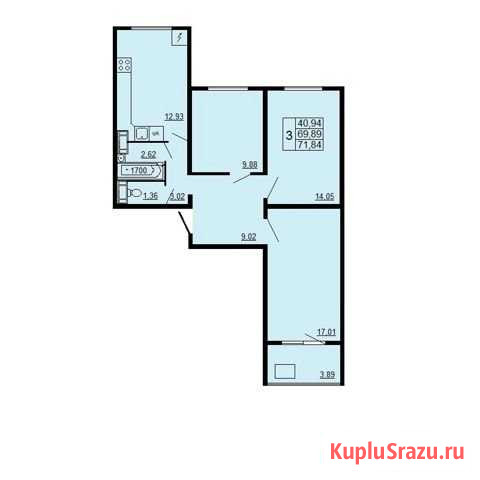 3-комнатная квартира, 71.9 м², 3/9 эт. на продажу в Стерлитамаке Стерлитамак - изображение 1