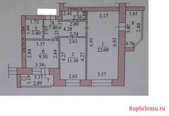 2-комнатная квартира, 65.3 м², 2/9 эт. на продажу в Чебоксарах Чебоксары