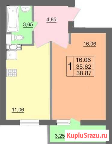 1-комнатная квартира, 39 м², 14/16 эт. на продажу в Смоленске Смоленск - изображение 2