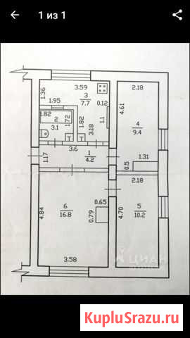 3-комнатная квартира, 52 м², 1/2 эт. на продажу в Субханкулово Субханкулово - изображение 3