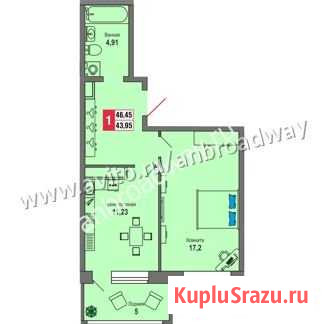 1-комнатная квартира, 46.5 м², 2/22 эт. на продажу в Твери Тверь - изображение 1