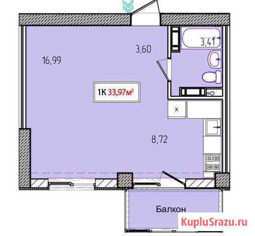 1-комнатная квартира, 34 м², 4/16 эт. на продажу в Симферополе Симферополь