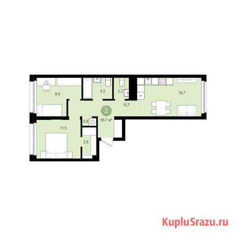 2-комнатная квартира, 59 м², 4/9 эт. на продажу в Екатеринбурге Екатеринбург