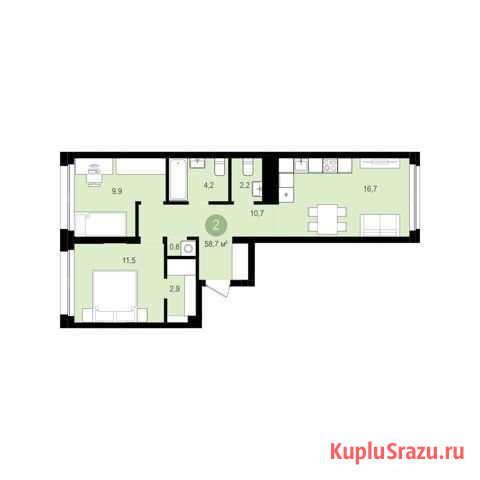 2-комнатная квартира, 59 м², 4/9 эт. на продажу в Екатеринбурге Екатеринбург - изображение 1