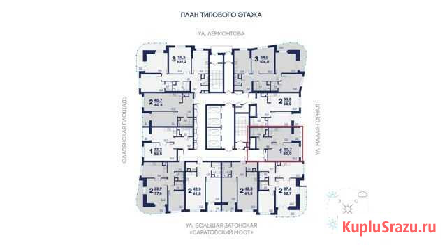 1-комнатная квартира, 46.4 м², 25/36 эт. на продажу в Саратове Саратов - изображение 2