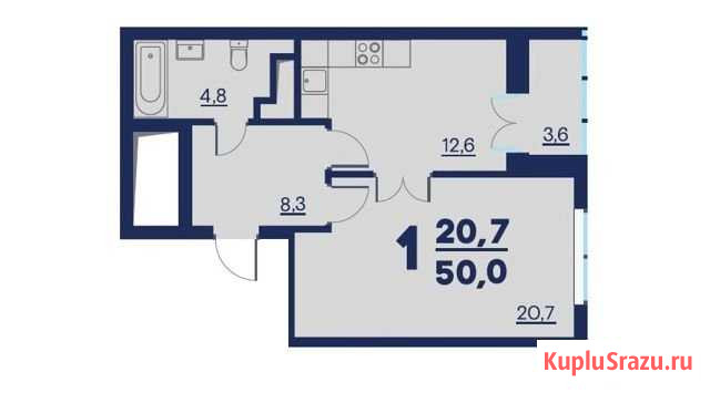 1-комнатная квартира, 46.4 м², 25/36 эт. на продажу в Саратове Саратов - изображение 1