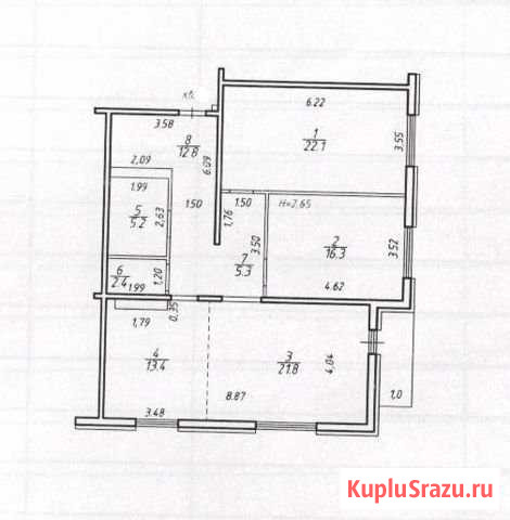 3-комнатная квартира, 101 м², 4/10 эт. на продажу в Петрозаводске Петрозаводск - изображение 2