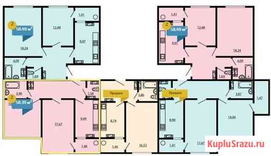 2-комнатная квартира, 58.4 м², 5/10 эт. на продажу в Севастополе Севастополь