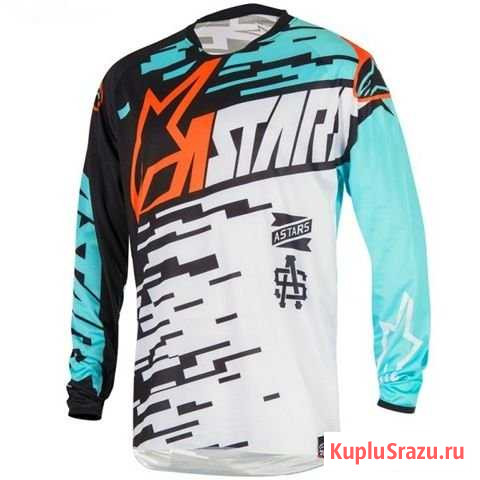 Джерси alpinestars racer braap Бирюзово-черная Петрозаводск - изображение 1